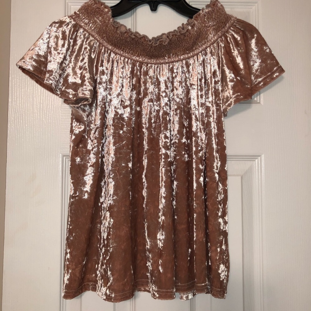 velvet off the shoulder top